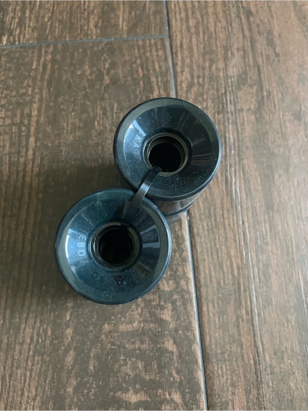 Black skateboarding longboard cruiser wheels